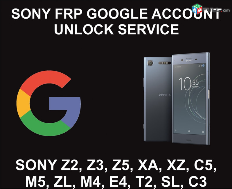Sony FRP Unlock Service, Google Account, All Models