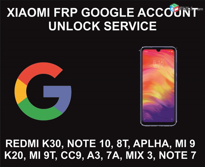 Xiaomi FRP Unlock Service, Google Account, All Models