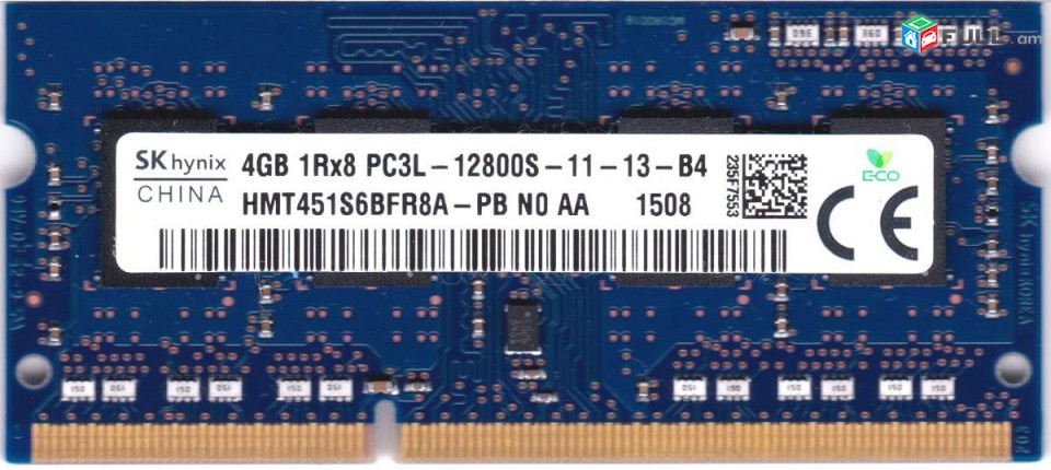 DDR3 4GB L  PC3L 1600mhz low voltage նոթբուկի Hynix  Kingston Adata  