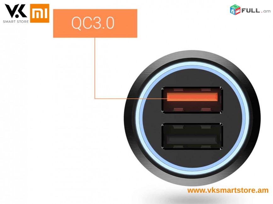 Xiaomi 70 Mai Dual USB Charger QC 3.0 Зарядное устройство Լիցքավորիչ