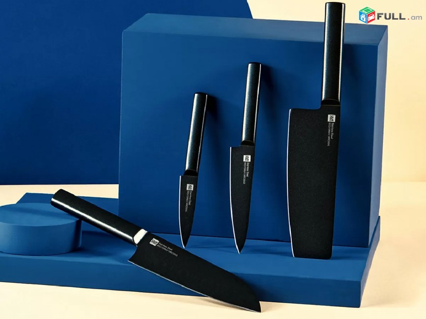 Xiaomi Huo Hou Heat Cool Black Non-stick Knife Set Набор ножей Դանակների հավաքածու