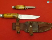 Դանակ որսորդական 2 հատ (Բռնակը ոսկորից) կոդ21