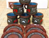Coffee cups, Սուրճի բաժակներ, Кофейные чашки "Armenia (black) " Armenian ceramic, Հայկական խեցեղեն, Армянская керамика