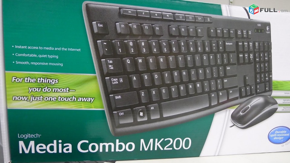 Logitech Media Combo MK200 Full-Size Keyboard 