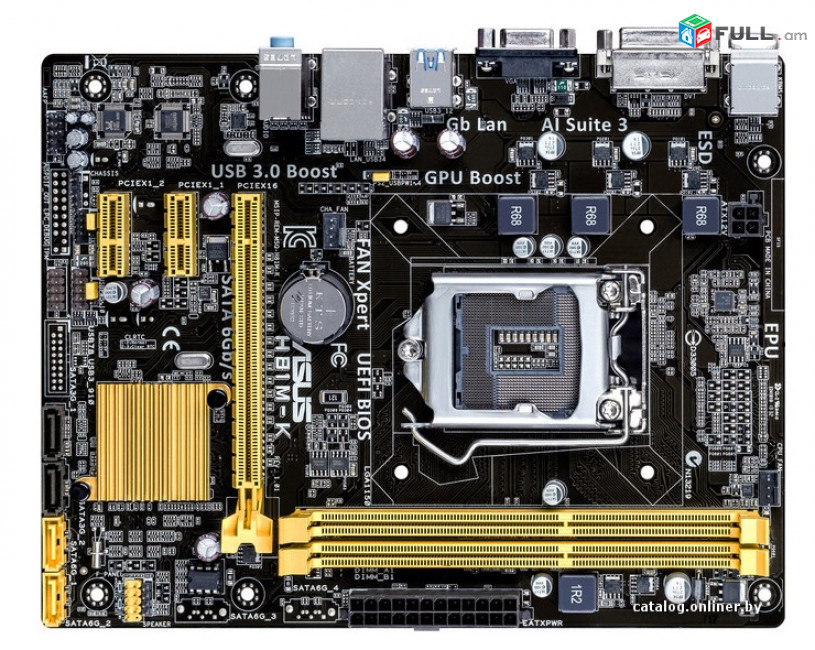 Motherboard ASUS H81 DDR3 VGA DVI մայրասալիկ + անվճար տեղադրում