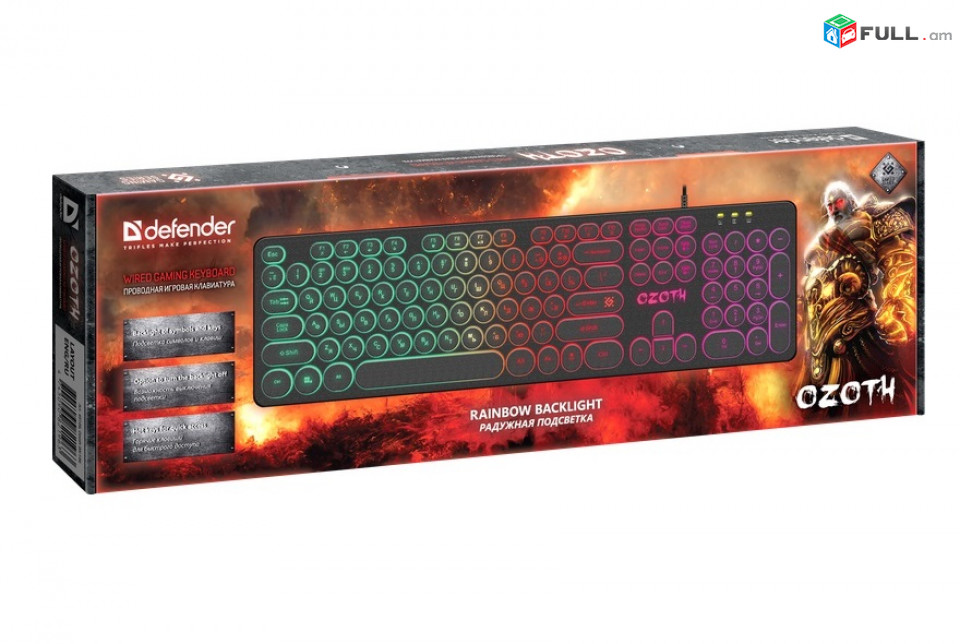 Խաղային ստեղնաշար DEFENDER OZOTH GK-106 RGB gaming keyboard игровая клавиатура