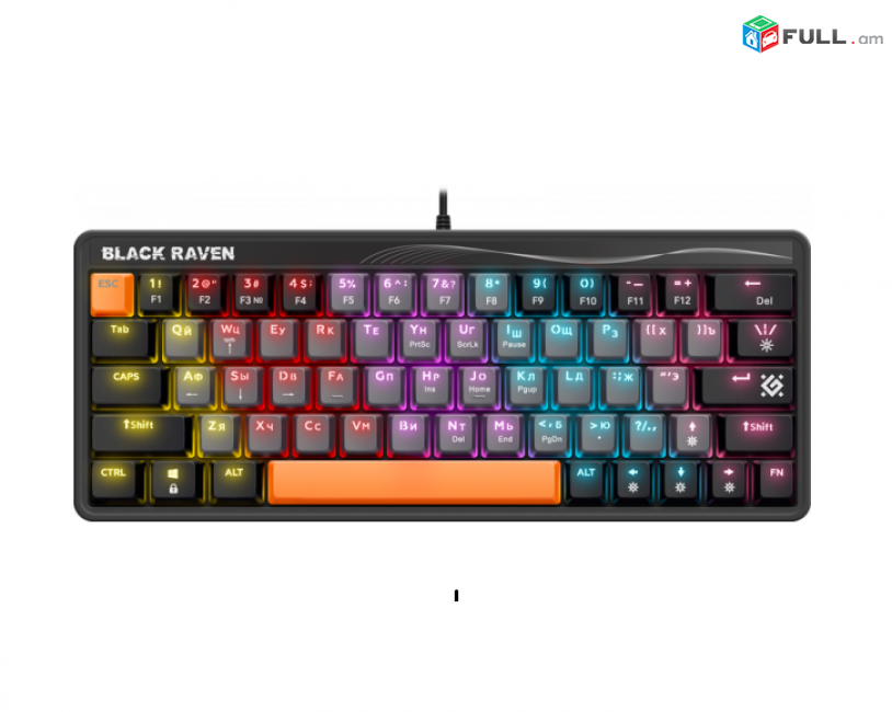 Մեխանիկական խաղային ստեղնաշար DEFENDER MINI BLACK RAVEN mechanical gaming keyboard игровая клавиатура