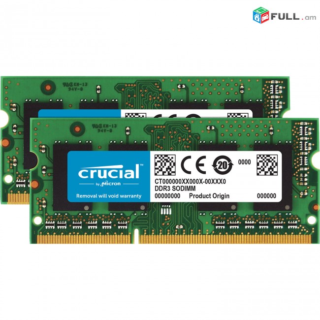 RAM ОЗУ Crucial 8GB Single DDR3L 1600 MT/s (PC3L-12800) SODIMM  1.35V ( code 11001 )