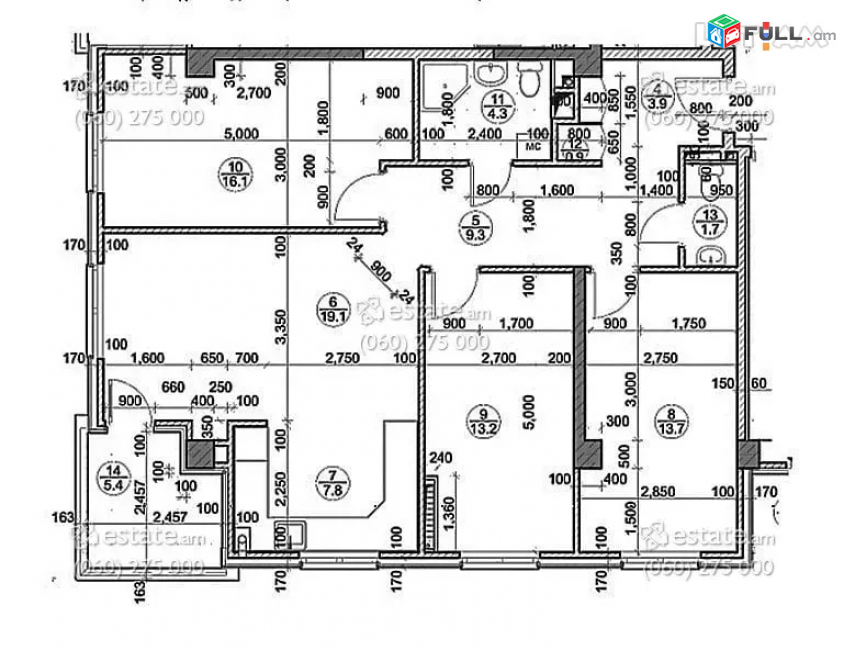 4 սենյականոց բնակարան Մամիկոնյանց փ. նորակառույց շենքում Kod:4AR01