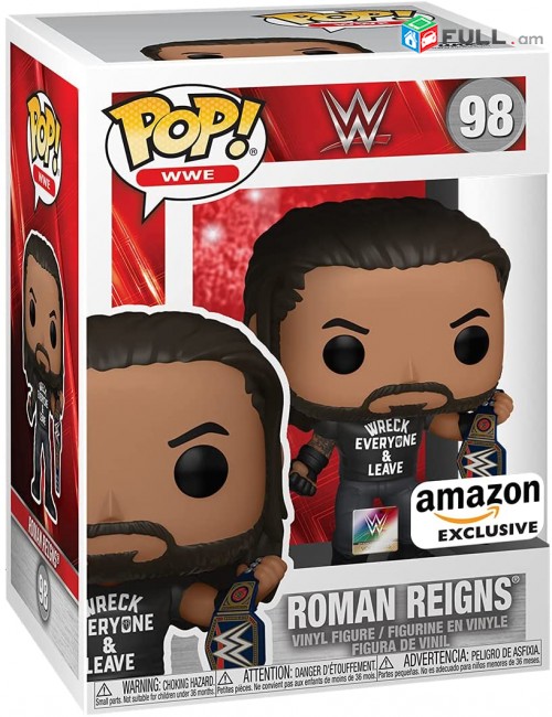 Funko Pop! Exclusive WWE: Roman Reigns with Title, Wreck Everyone