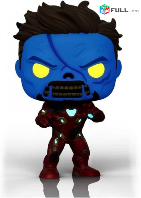 Funko POP Marvel: What If? - Zombie Iron Man, Amazon Exclusive Glow in The Dark