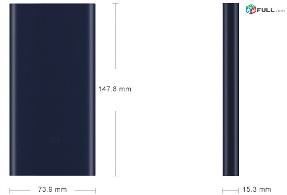 Xiaomi Mi Power Bank 3 10 mAh 2xUSB 18W Fast Charge PLM13ZM Black (VXN4274GL/VXN4260CN ) Արտաքին մարտկոց