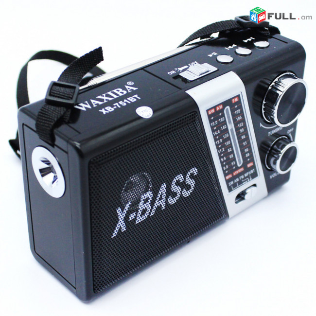 WAXIBA XB-751BT շարժական ռադիո: Առկա է ` MicroSD/BT/FM/USB/LED/AUX