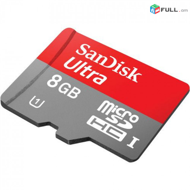 Sandisk 8GB Class 10 Հիշողության քարտ Ultra microSDHC UHS-I + ADP