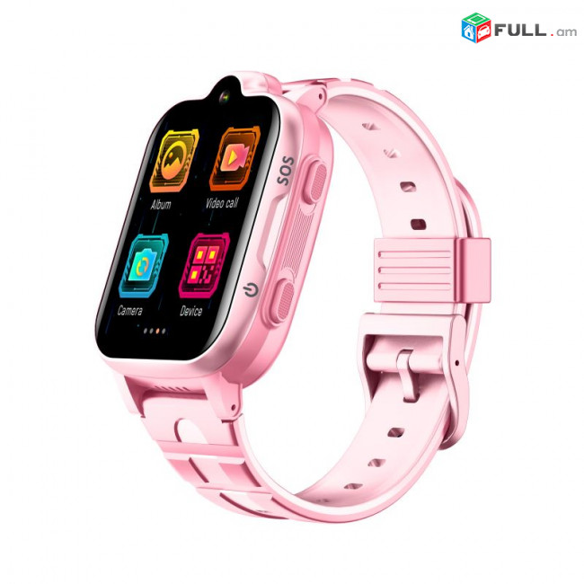Մանկական ժամացույց խելացի Smart watch for kids KW15, GPS, 4G, Black, Pink