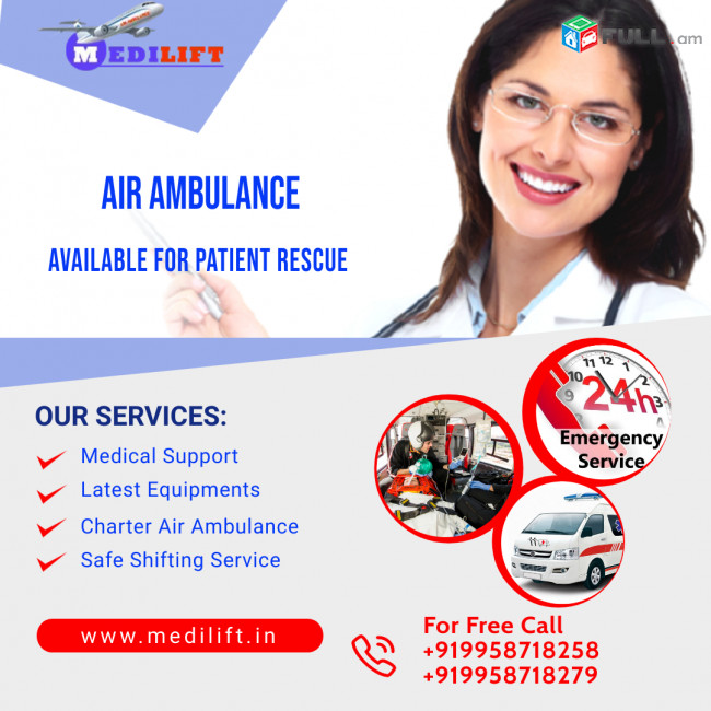 Obtain 24/7 Days of Emergency Air Ambulance in Varanasi by Medilift
