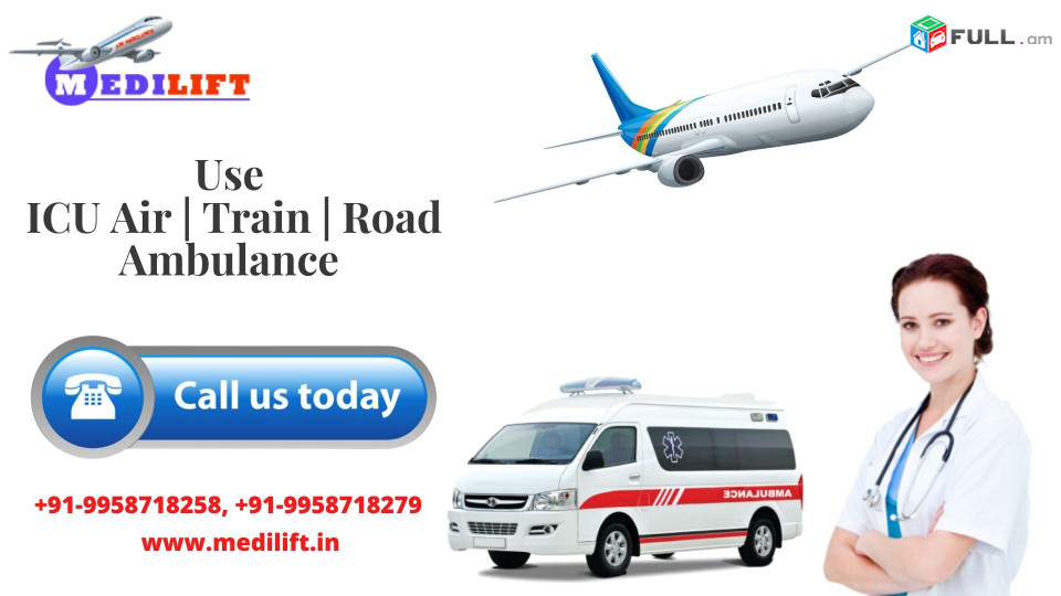 Total Medical Facility Available in Medilift Air Ambulance from Patna for Critical Transfer