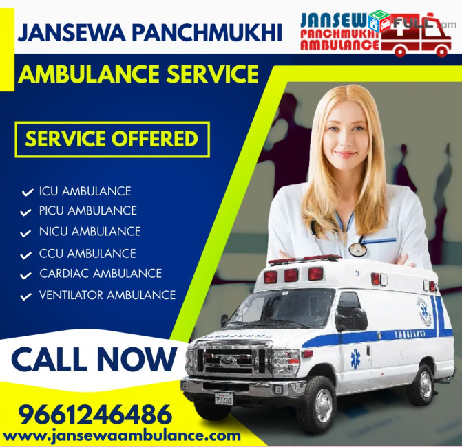 Jansewa Panchmukhi Ambulance Service in Nehru Place with ICU Setup