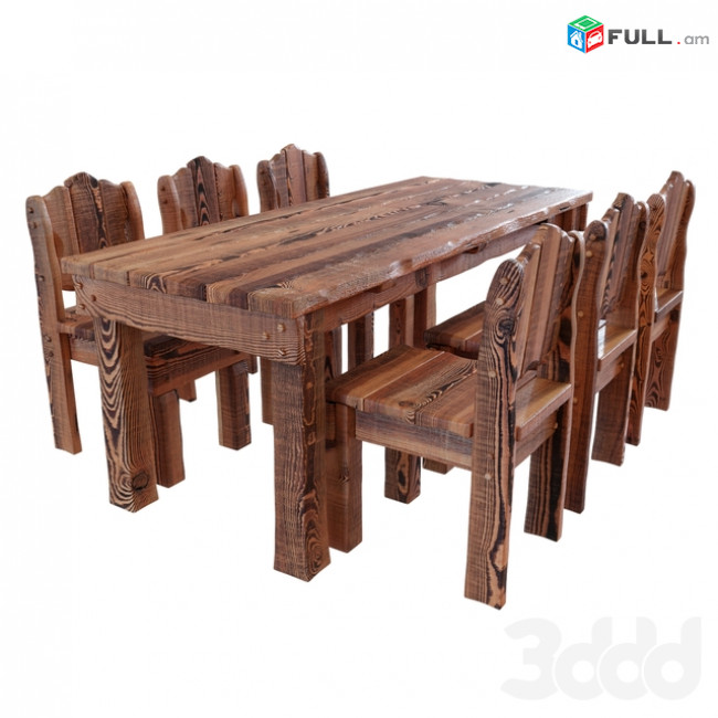 Հնաոճ փայտե սեղան և աթոռ