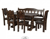 Հնաոճ փայտե սեղան և աթոռ
