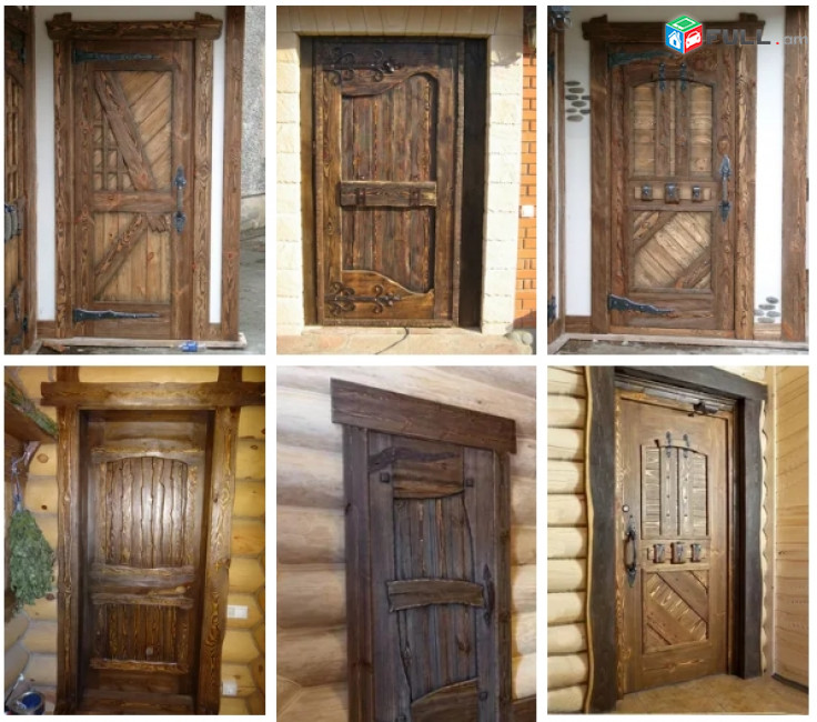 Փայտից գեղեցիկ դռներ