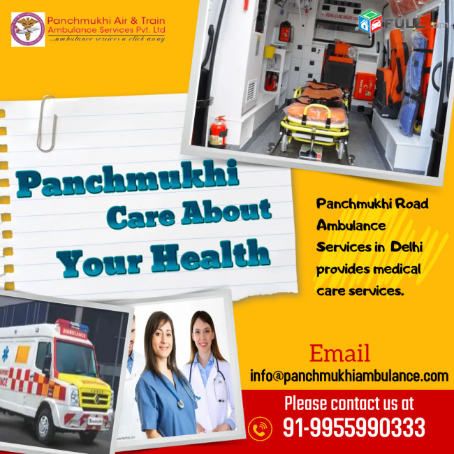 Panchmukhi Road Ambulance Services in Bawana, Delhi with well-Maintained Medical Services