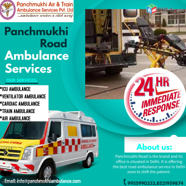 Panchmukhi Road Ambulance Services in Kaushambi, Delhi with ICU Setup 