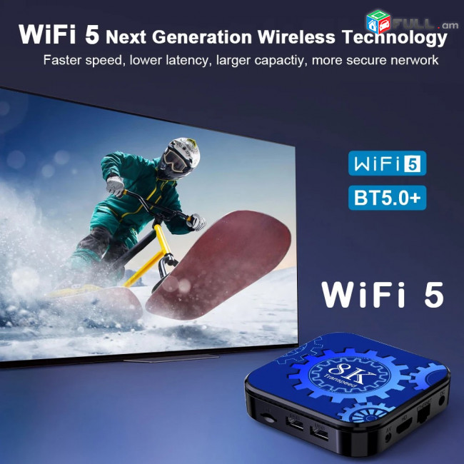 TV Box Transpeed Android 13 Wifi5 HDR10 + Support 8K Video