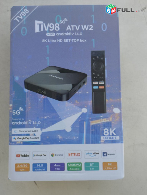 TVBox tv98 Android 14 UHD 8k 4GB/64GB