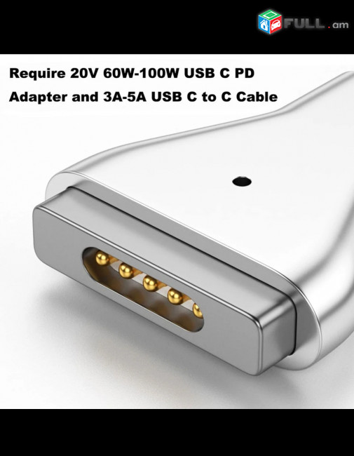 Portable Magnetic USB C Charge Converter PD Quick Charging Adapter For Type-C Female to Magsafe 2 MacBook Air
