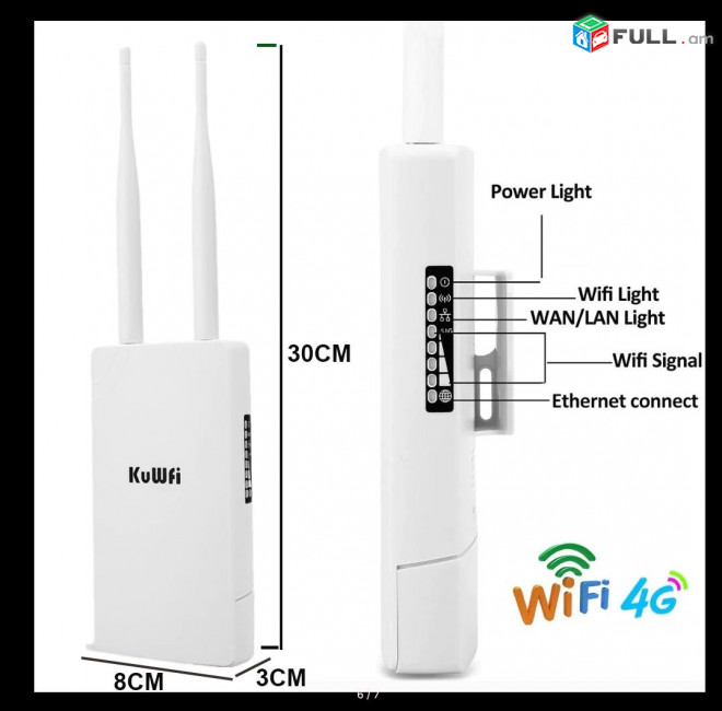 4G SIM Card Mobile WIFI outdoor Router KuWFi CPF905 WAN + LAN Արտաքին անտենա роутер Ռոուտեր ուղորդիչ երթուղիչ GSM 3G DVR IP camera