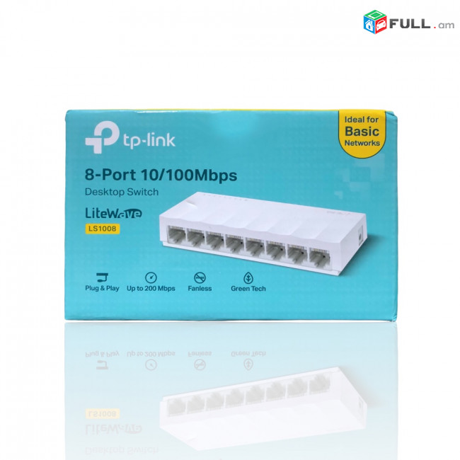 8-Port TP-LINK LS1008 Desktop Switch սվիչ свитч