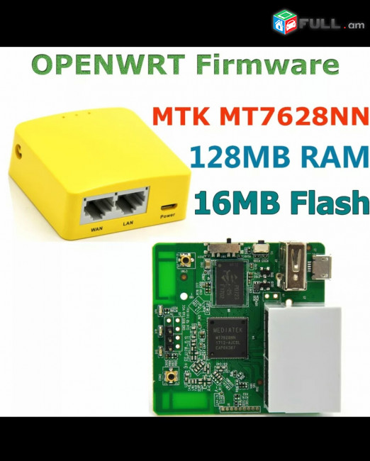 OpenWRT WiFi + USB 128MB ROUTER GL.iNet mini MT300N SMART роутер ռաութեր open WRT OS