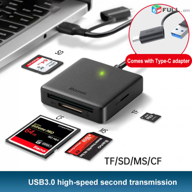 Type-C USB 3.1 Gen 1Multifunction card reader llano Многофункциональный картридер Բազմաֆունկցիոնալ քարտի ընթերցող