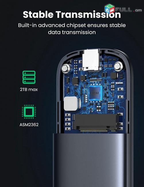UGREEN M.2 NVMe SSD Enclosure USB C 3.1 Gen 2 to M-Key M&B-Key NVMe PCIe 10Gbps External Enclosure Thunderbolt 3 Compatible with MacBook Pro WD Samsung Toshiba 2230 2242 2260 2280 NVMe PCIe SSD