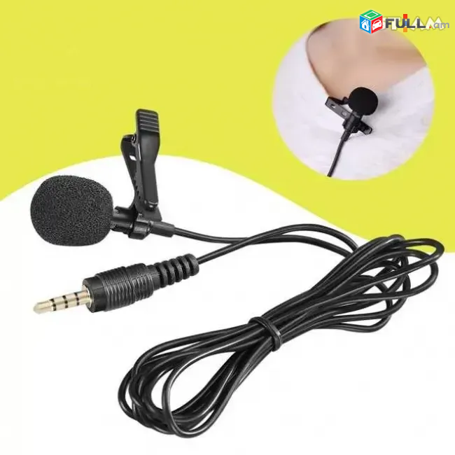 Mini Microphone երկաթյա ամրակով 3.5mm մինի խոսափող мини микрофон-петличка