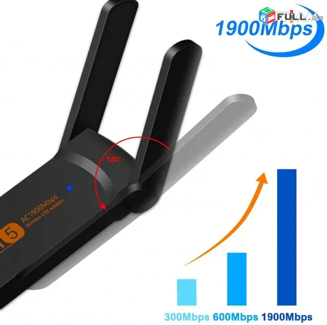 ADAPTER USB3.0 - 1300Mbps + Bluetooth 4.2 Receptor WIFI USB Network Dongle Dual Band 5GHz Long Range Wireless