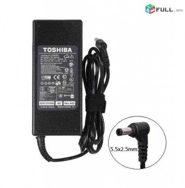 TOSHIBA նոութբուքի adapter 19V 4.74A блок питания Հոսանքի սնուցման բլոկ Charger նոութբուքի Power Supply