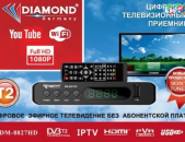 DVB-T2 թվային ընդունիչ Diamond DM-8827 herustacuyci tuner FHD թյուներ ալիքների antena