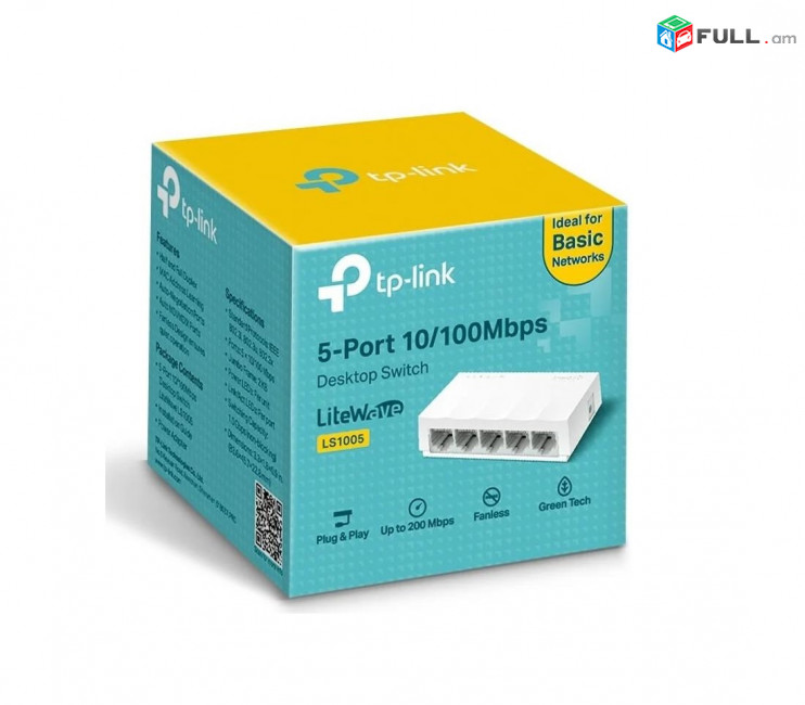5-Port  Коммутатор TP-LINK LS1005 Desktop Switch սվիչ свитч HK