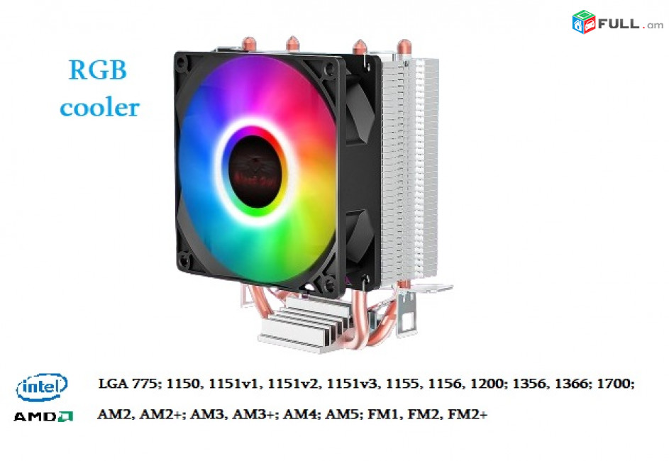 CPU Cooler RGB Кулер процессора башенный Вентилятор հովհար LGA 775 1150 1151v1 1151v2 1155 1156 1200 1356 1366
