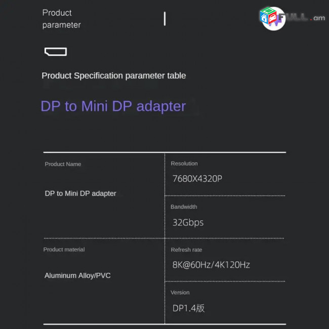 Mini DP-Displayport 1,4, двунаправленный переходник 8K @ 60Hz, переходник DP-Mini DP «Папа-мама» для MacBook