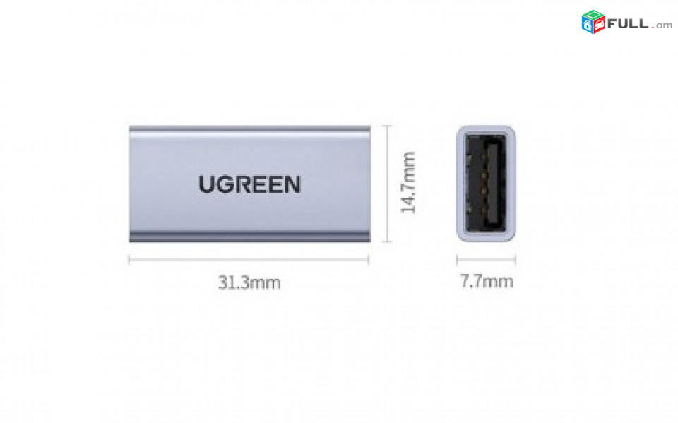 Переходник USB3.0 to USB3.0 Ugreen a/f to a/f Aluminum case adapter адаптер ադապտեր