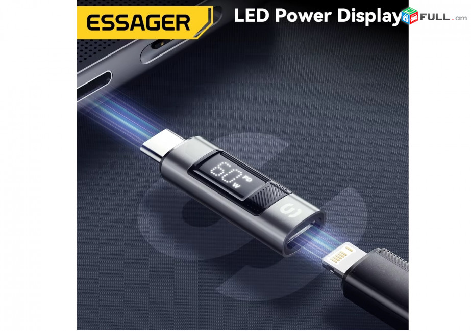 Essager USB C to Lighting Adapter для iPad 30W Digital Display OTG Converter for iPhone15 14 13 12 Lightning