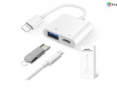 Թվային ընդունիչ Lightning դեպի USB OTG Ethernet Цифровой адаптер разъем для зарядки adapter 