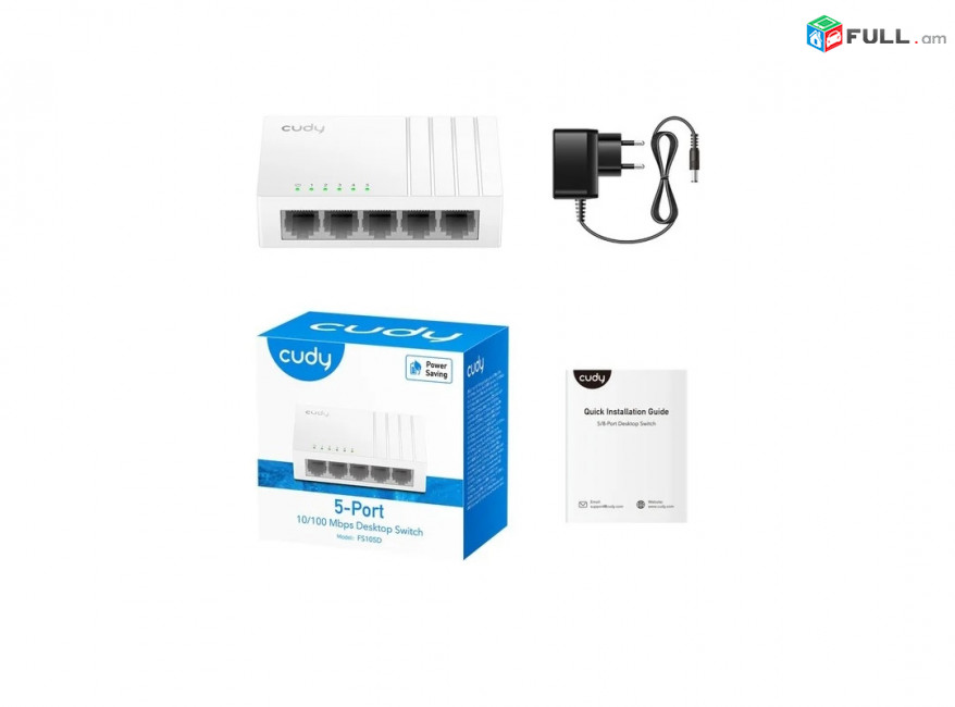 Неуправляемый коммутатор Cudy FS105D, 5P x RJ45, 10/100Mbps, Max 0.9W, Idle 0.25W