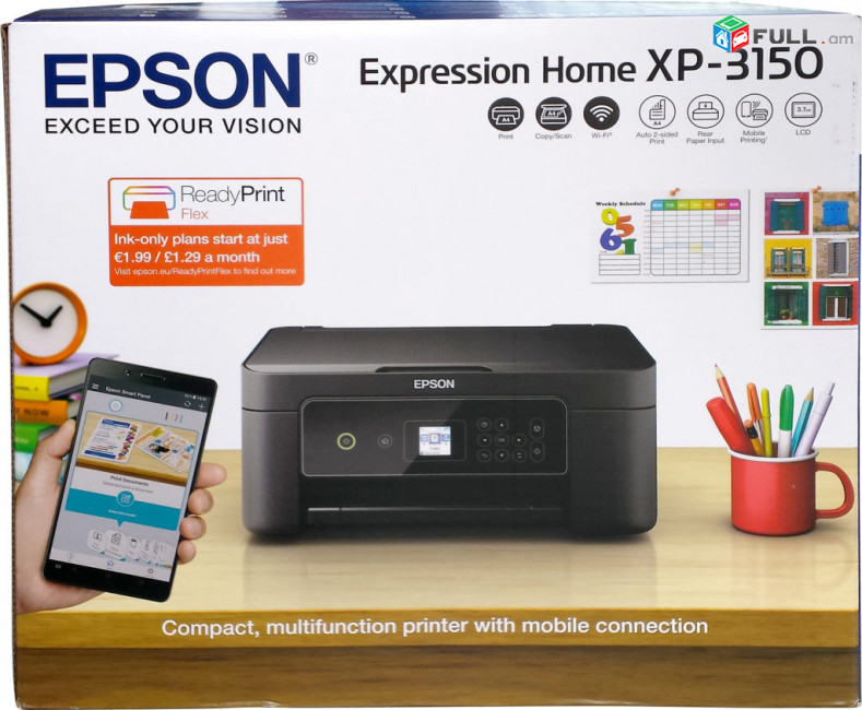 EPSON XP-3150 ՆՈՐՈՒՅԹ բազմաֆունկցիոնալ տպիչ սարք EPSON принтер (նոր, տուփով)