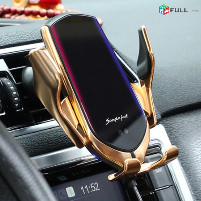 Մեքենայի հեռախոսի բռնիչ՝  Wireless charge ՝ Touch control   держатель