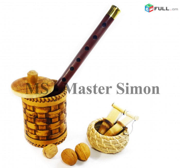 Դուդուկ Պրոֆեսիոնալ 3 հատ ղամիշով, չեխոլով և պաշտպանիչ օղակներով, Golden Duduk Professional with 3 Reeds and Case