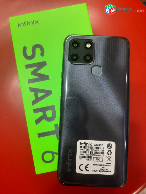 Infinix Smart 6, 32 GB 5000mah լրիվ նոր